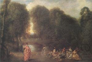Jean-Antoine Watteau Assembly in a Park (mk05) china oil painting image